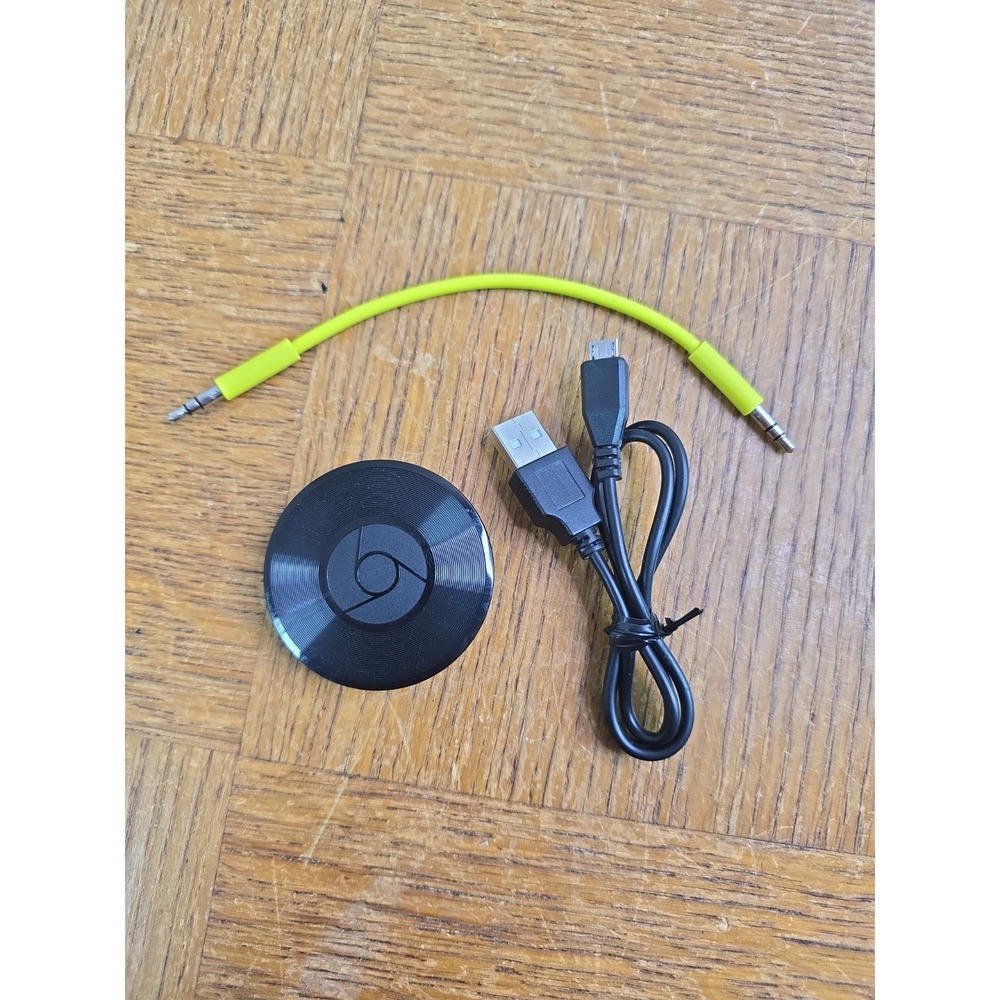 Google Chromecast Audio Media Streamer - RUX-J42 (Black) - Tested & Reset